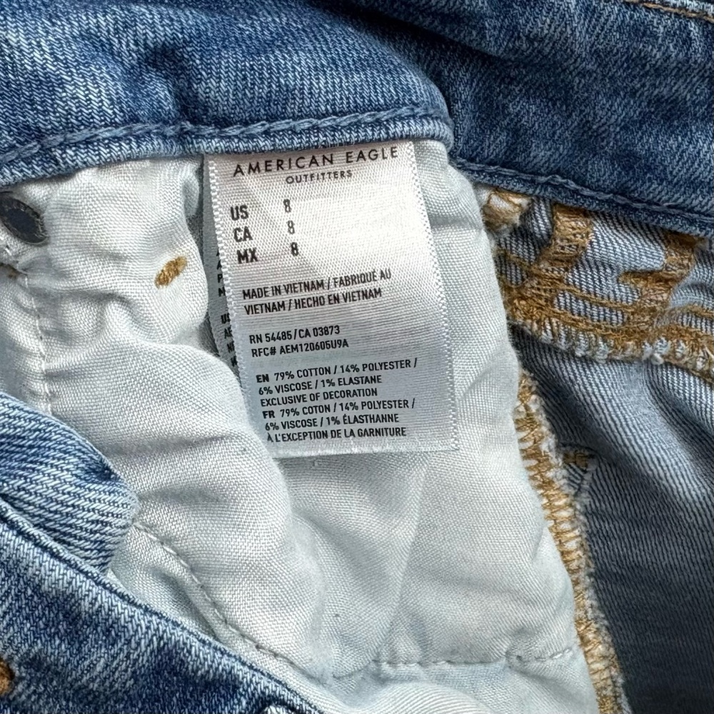 American Eagle AE Curvy Mom Shorts High Rise Stretch Denim size 8 - Picture 3 of 13